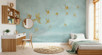 Golden Aviary Flight Wall Mural