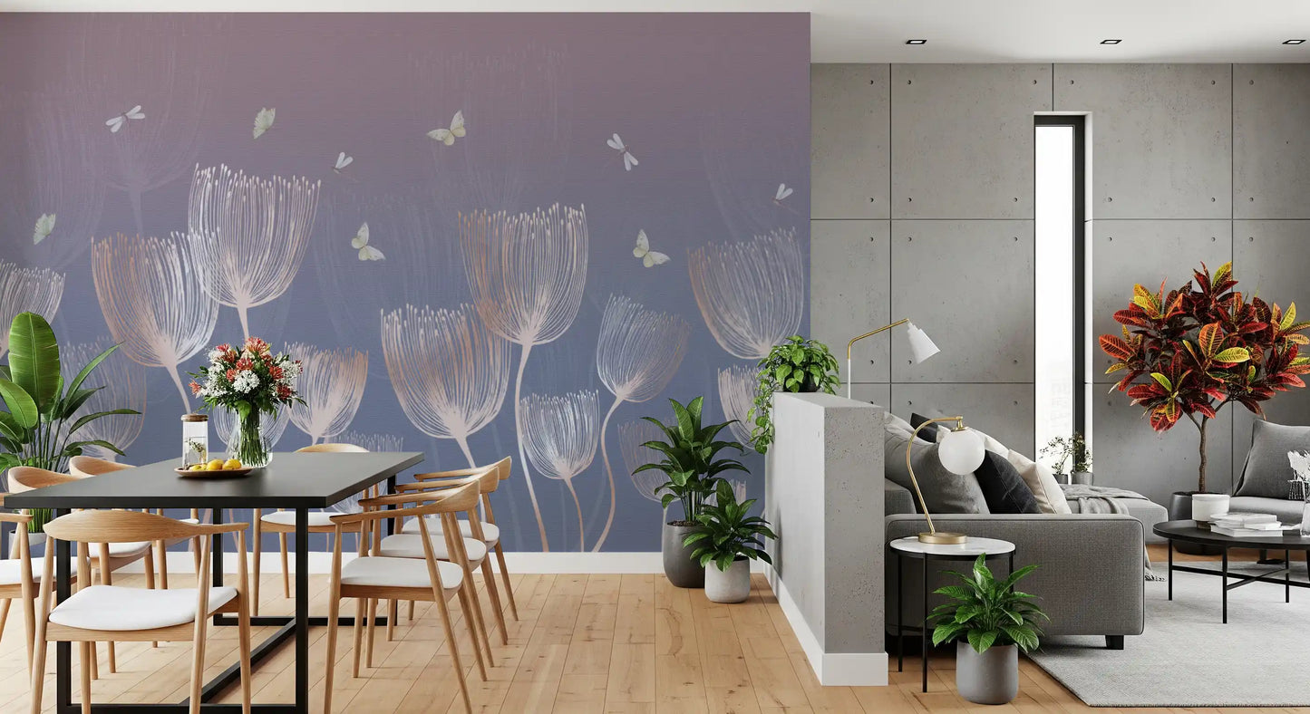 Ethereal Meadow Sketch Wall Mural