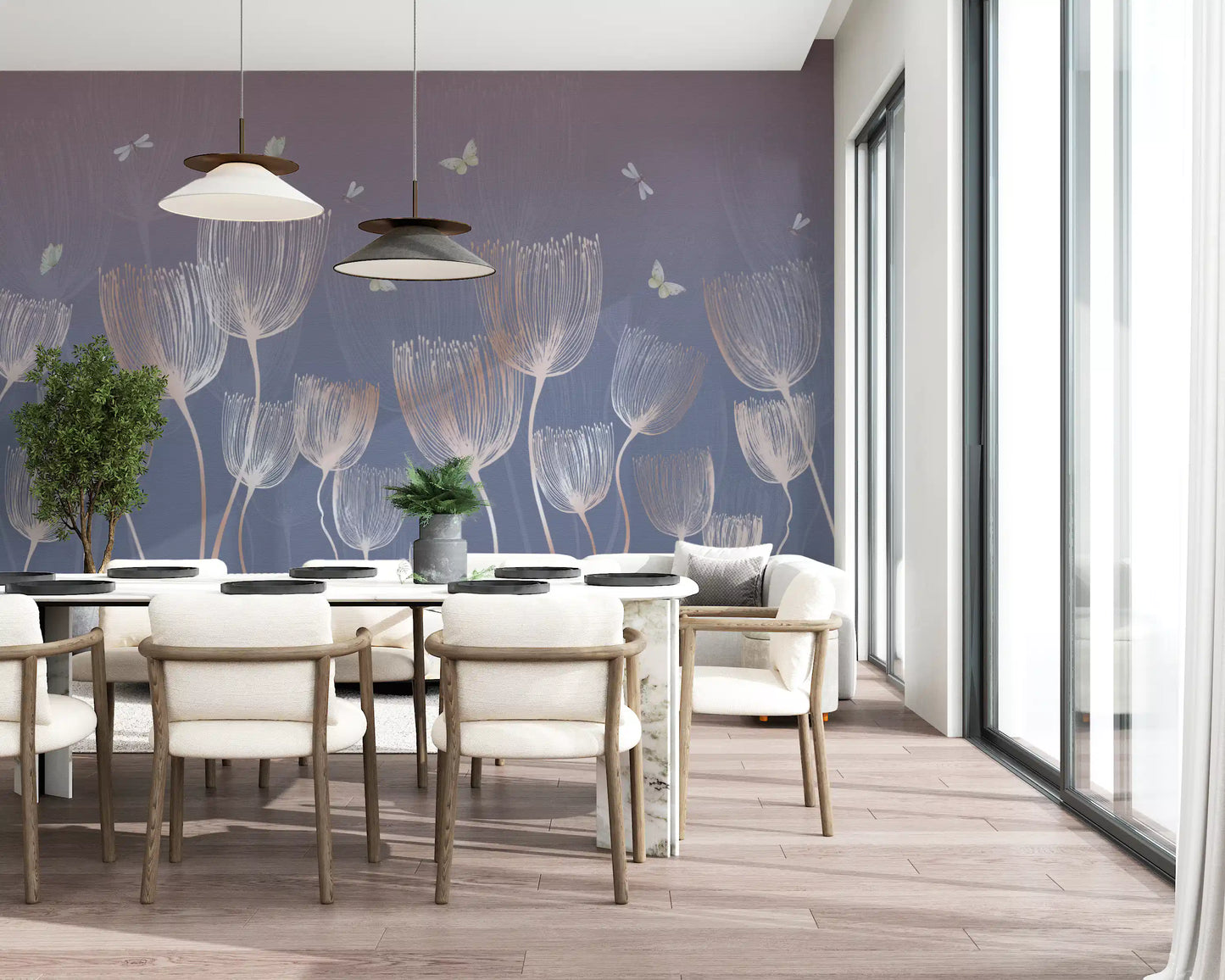 Ethereal Meadow Sketch Wall Mural