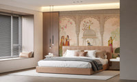 Krishna and Gopis Traditional Indian Court Scene Wall Mural
