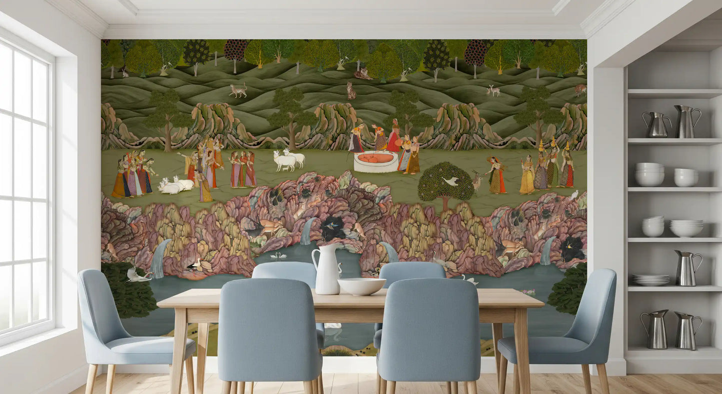 Mughal Garden Serenade Wall Mural