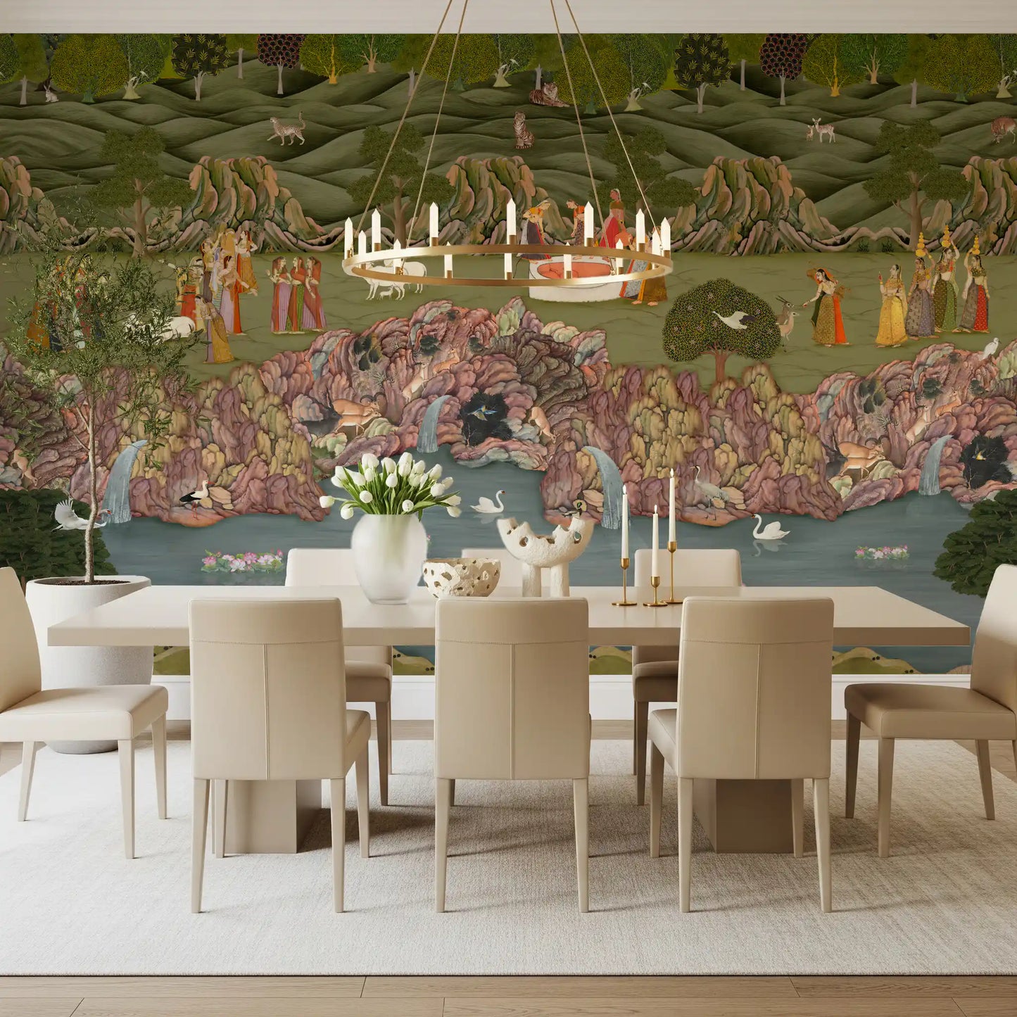 Mughal Garden Serenade Wall Mural