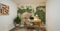 Royal Garden Peacocks and Temples Wall Mural