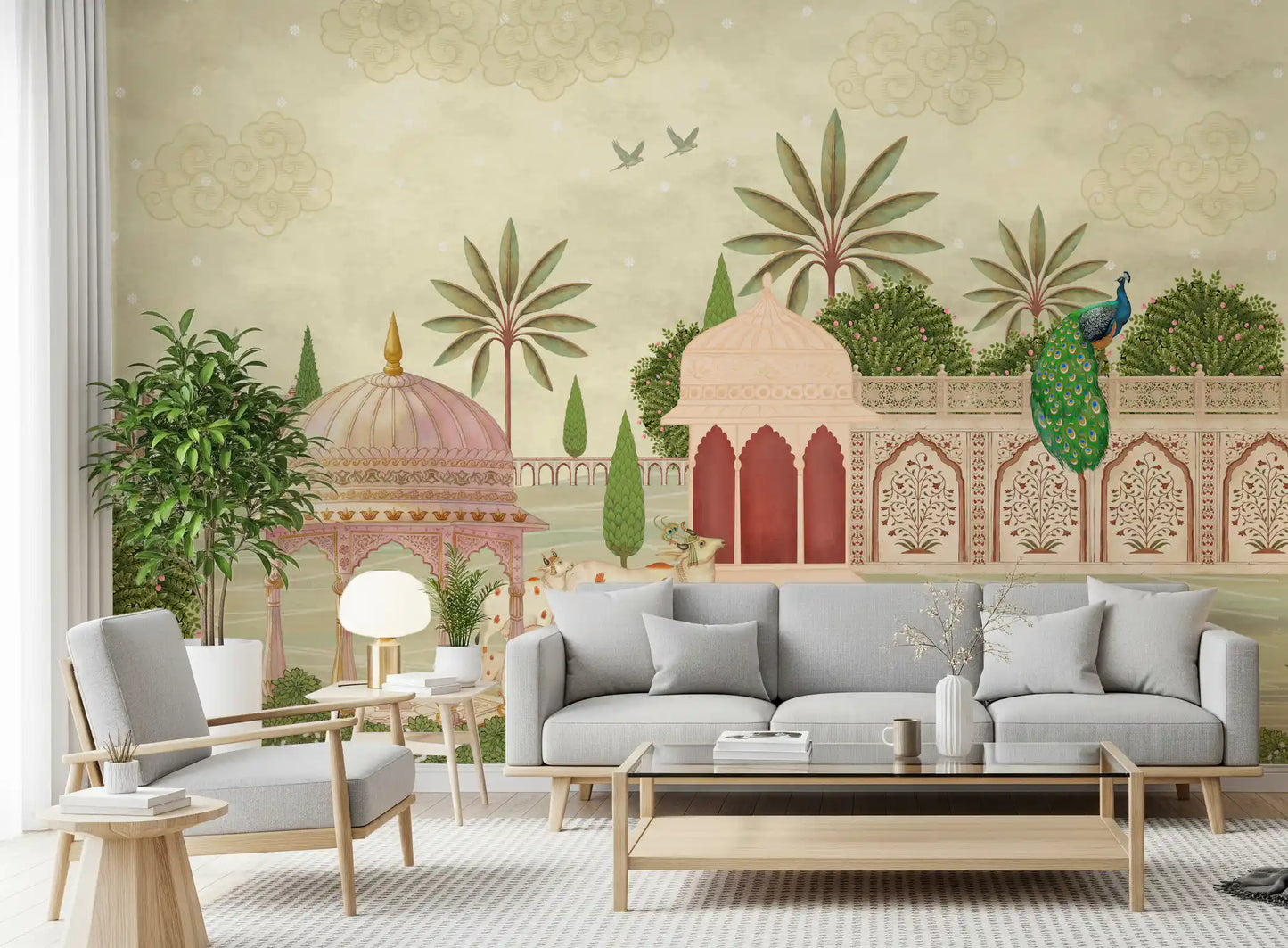 Royal Courtyard Peacock Vista Wall Mural