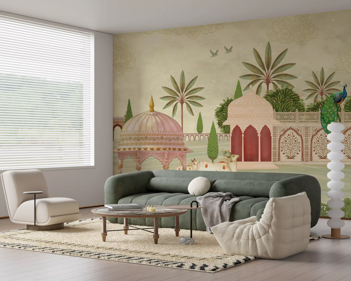 Royal Courtyard Peacock Vista Wall Mural