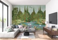 Enchanted Garden Wildlife Scene Wall Mural