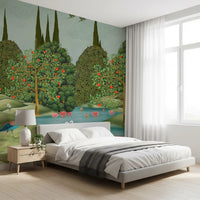Enchanted Garden Wildlife Scene Wall Mural