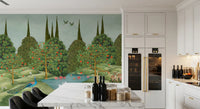 Enchanted Garden Wildlife Scene Wall Mural