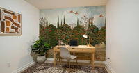 Orchard of Cranes and Pomegranates Wall Mural