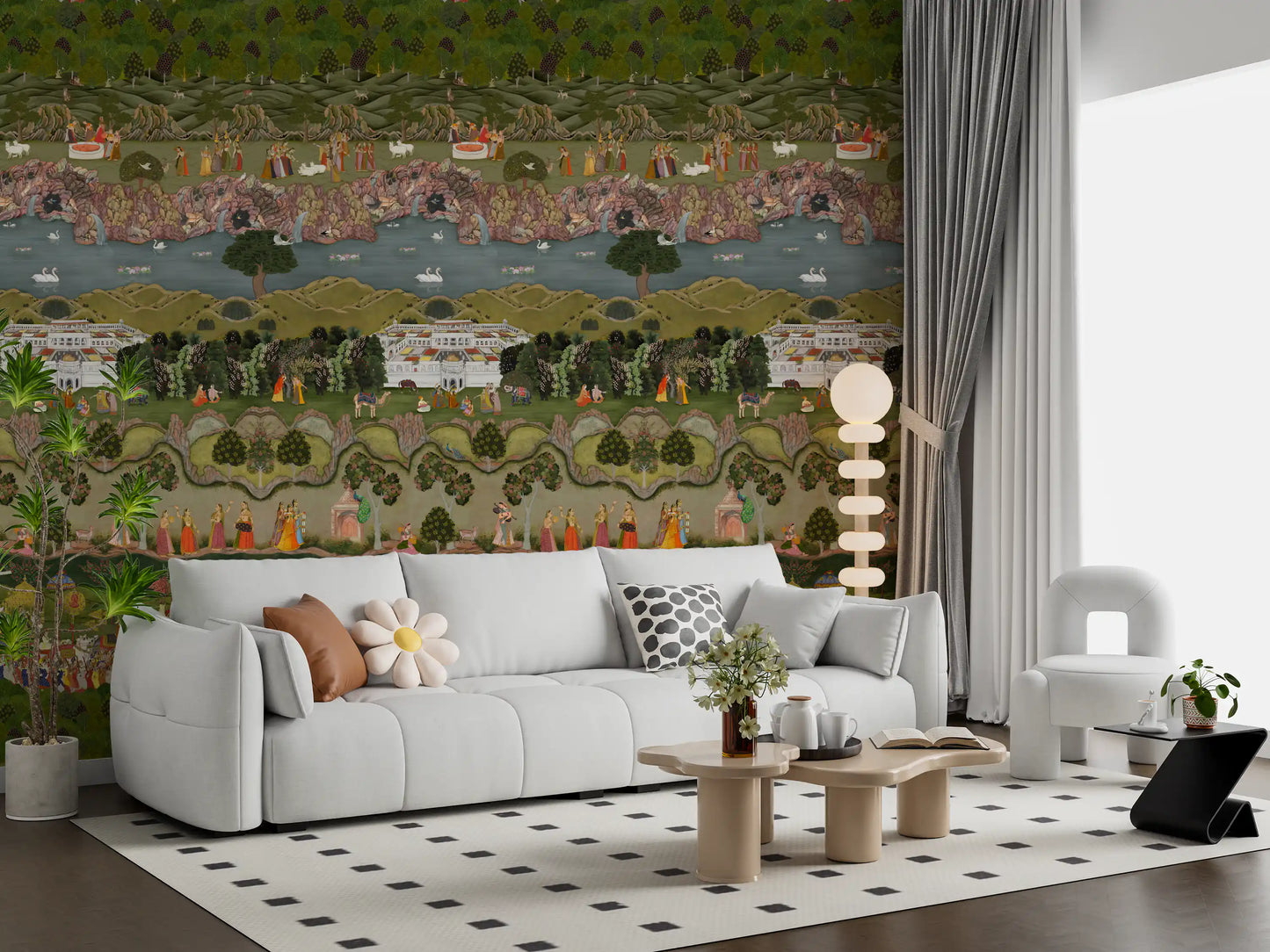 Mughal Heritage Garden Narrative Wall Mural