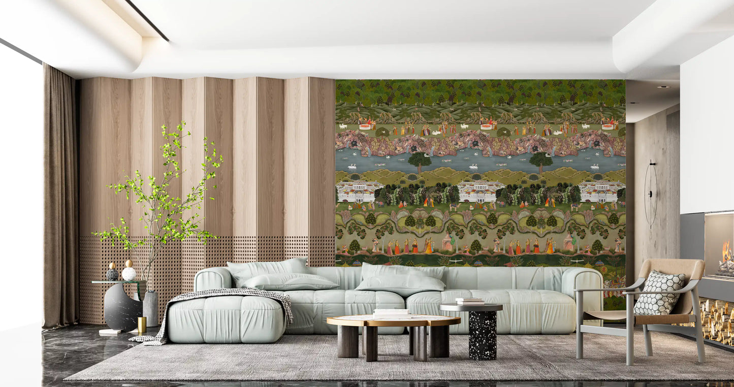 Mughal Heritage Garden Narrative Wall Mural
