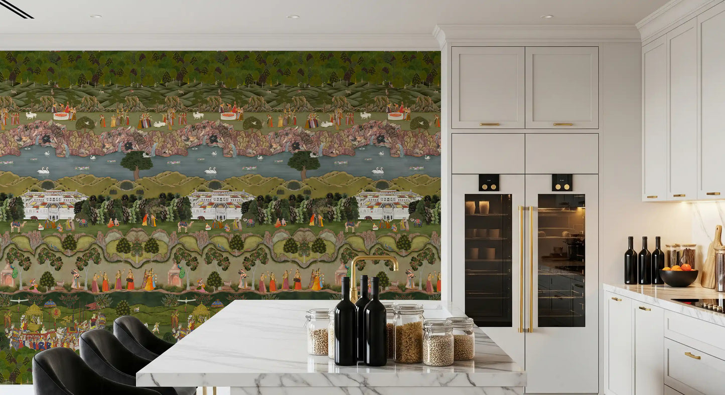 Mughal Heritage Garden Narrative Wall Mural