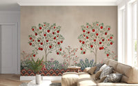 Rustic Fruit Orchard Heritage Print Wall Mural