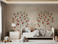 Rustic Fruit Orchard Heritage Print Wall Mural