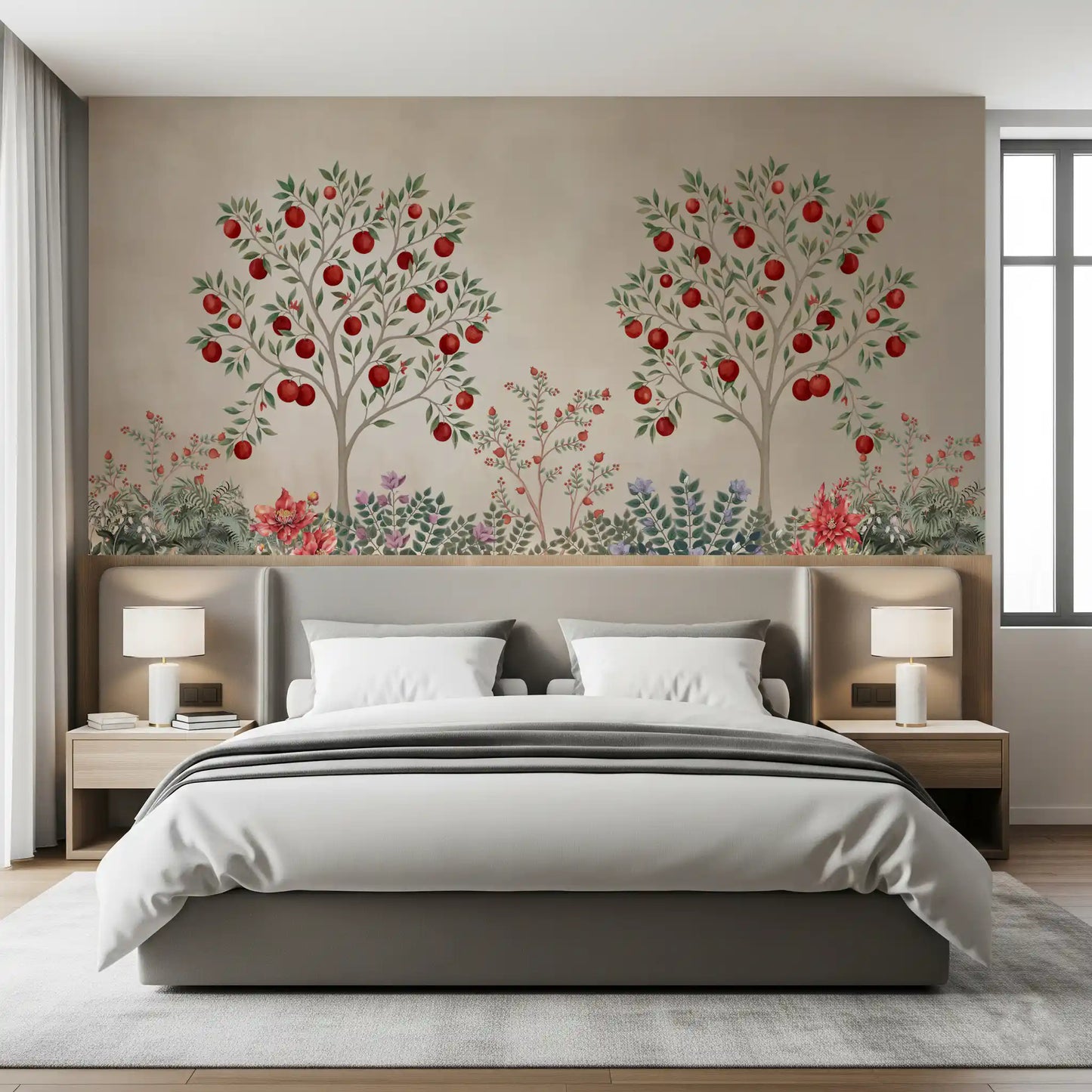 Rustic Fruit Orchard Heritage Print Wall Mural