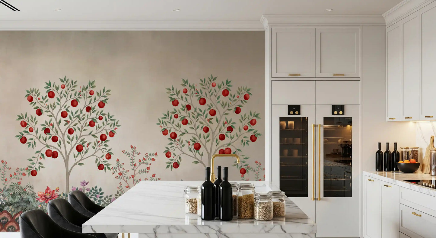 Rustic Fruit Orchard Heritage Print Wall Mural