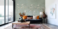 Sage Garden Peacock Scene Wall Mural