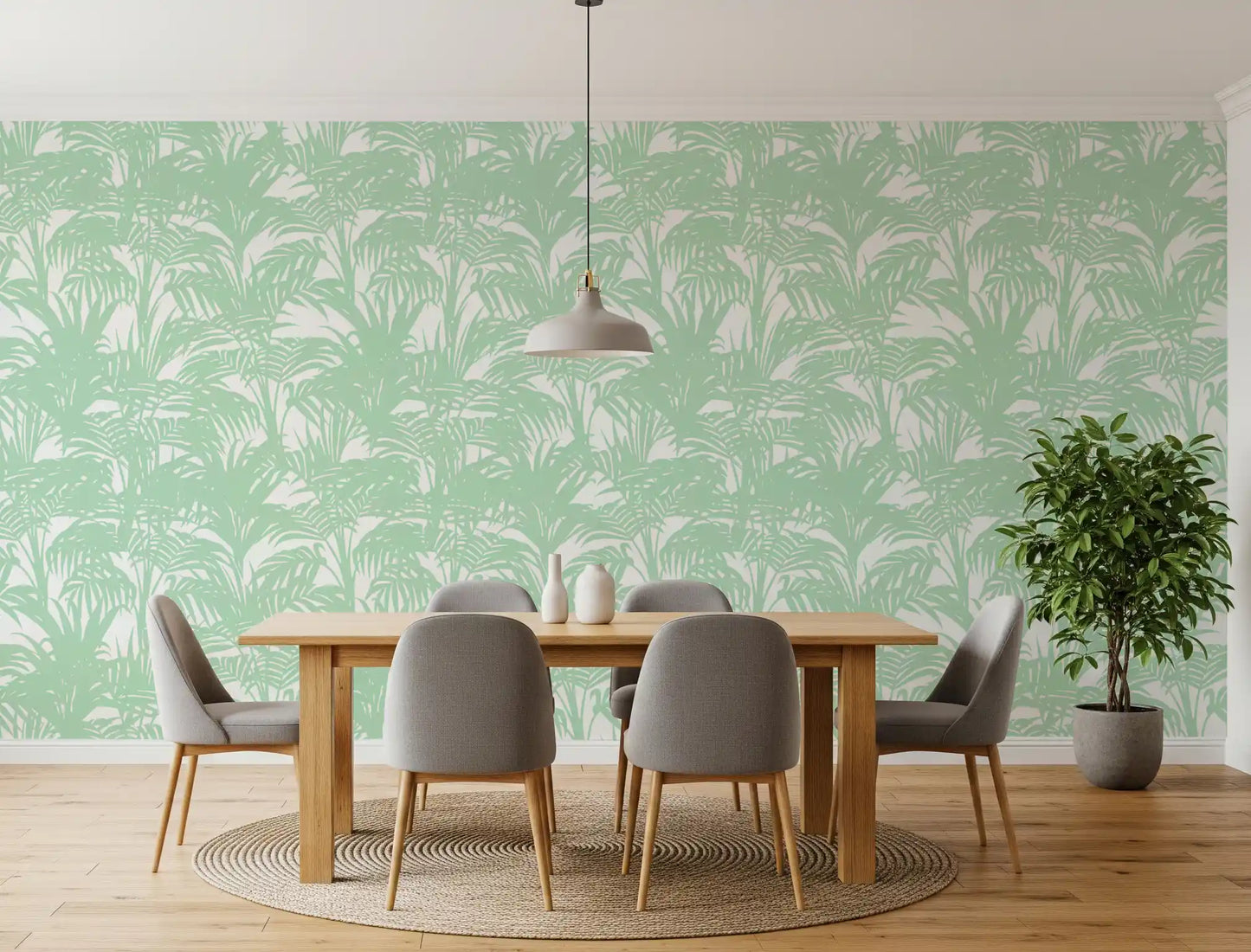 Minimalist Jungle Sage Pattern Wallpaper⁠