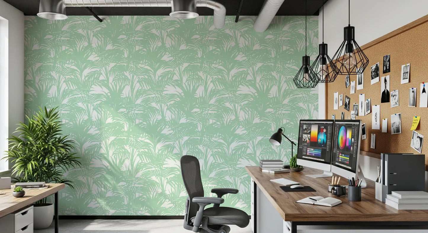 Minimalist Jungle Sage Pattern Wallpaper⁠