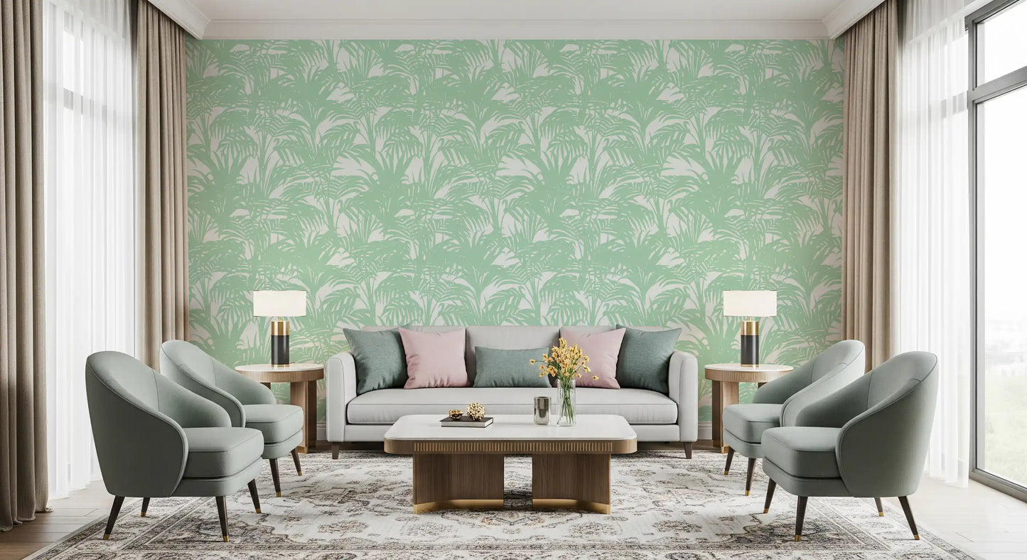 Minimalist Jungle Sage Pattern Wallpaper⁠
