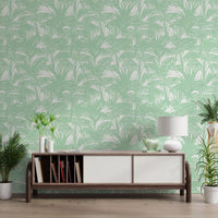 Minimalist Jungle Sage Pattern Wallpaper⁠