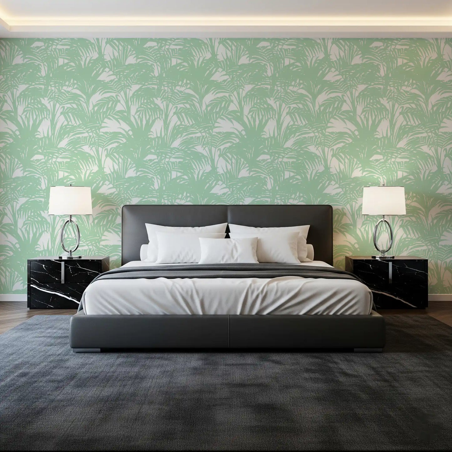 Minimalist Jungle Sage Pattern Wallpaper⁠