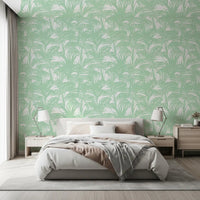 Minimalist Jungle Sage Pattern Wallpaper⁠