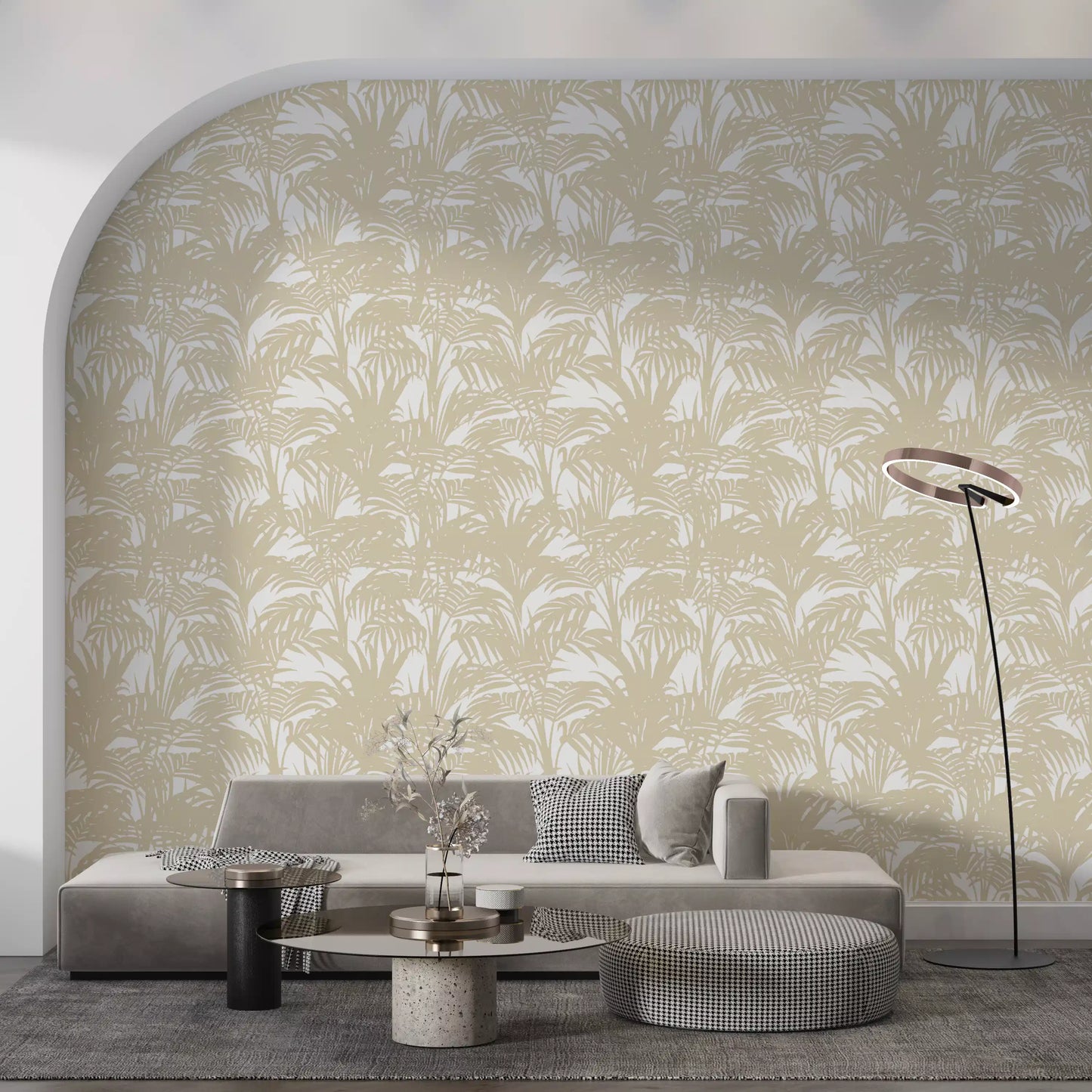 Minimalist Tropical Frond Pattern Wallpaper⁠
