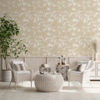 Minimalist Tropical Frond Pattern Wallpaper⁠