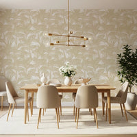 Minimalist Tropical Frond Pattern Wallpaper⁠