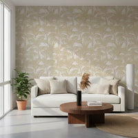 Minimalist Tropical Frond Pattern Wallpaper⁠