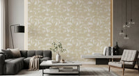 Minimalist Tropical Frond Pattern Wallpaper⁠