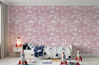Blush Palm Frond Silhouette Wallpaper⁠