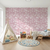 Blush Palm Frond Silhouette Wallpaper⁠
