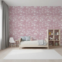Blush Palm Frond Silhouette Wallpaper⁠