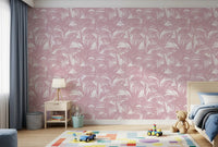 Blush Palm Frond Silhouette Wallpaper⁠