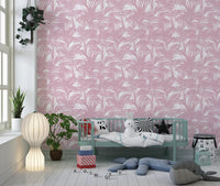 Blush Palm Frond Silhouette Wallpaper⁠