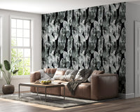 Monochromatic Abstract Brushstroke Wallpaper⁠