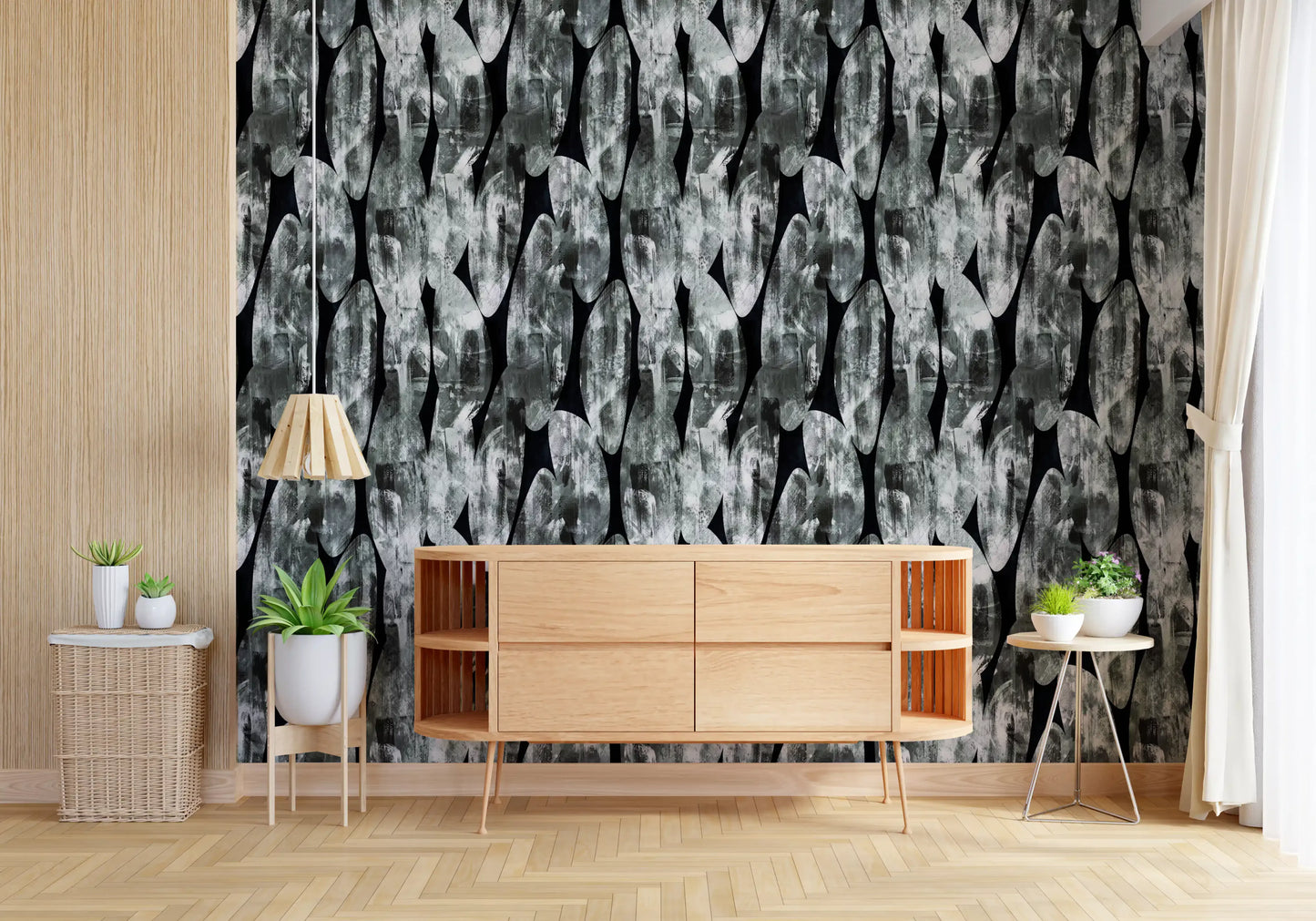Monochromatic Abstract Brushstroke Wallpaper⁠