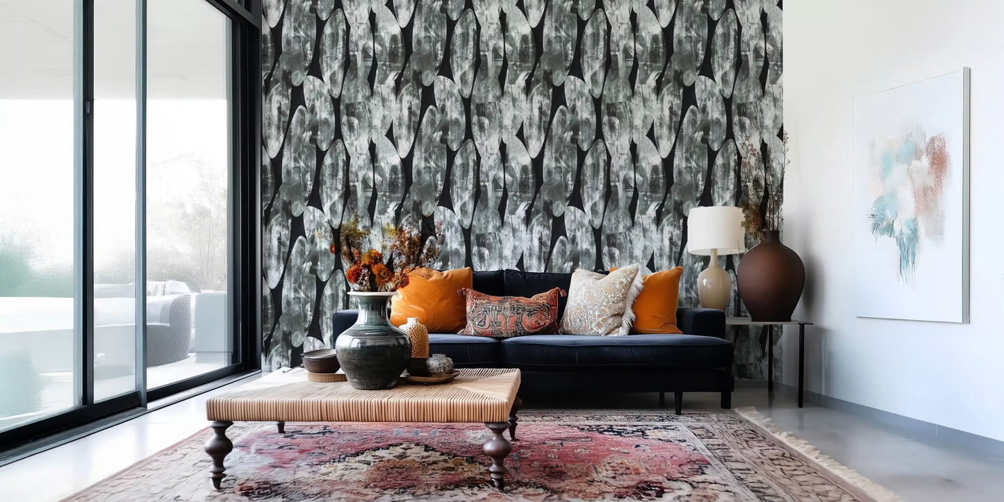 Monochromatic Abstract Brushstroke Wallpaper⁠