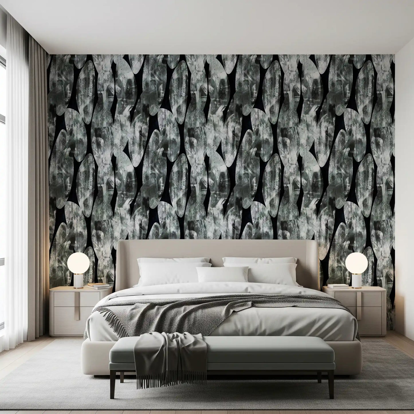 Monochromatic Abstract Brushstroke Wallpaper⁠