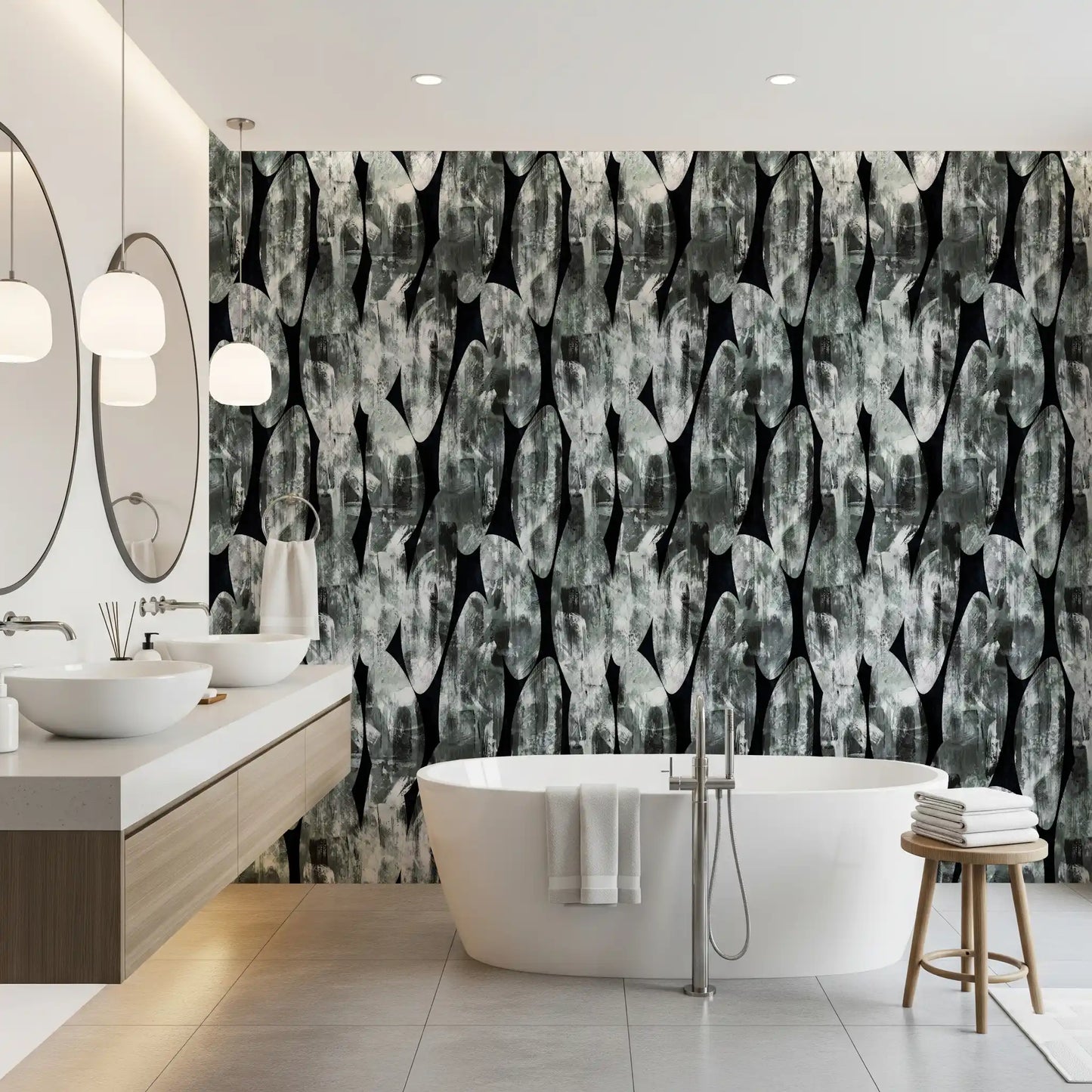 Monochromatic Abstract Brushstroke Wallpaper⁠