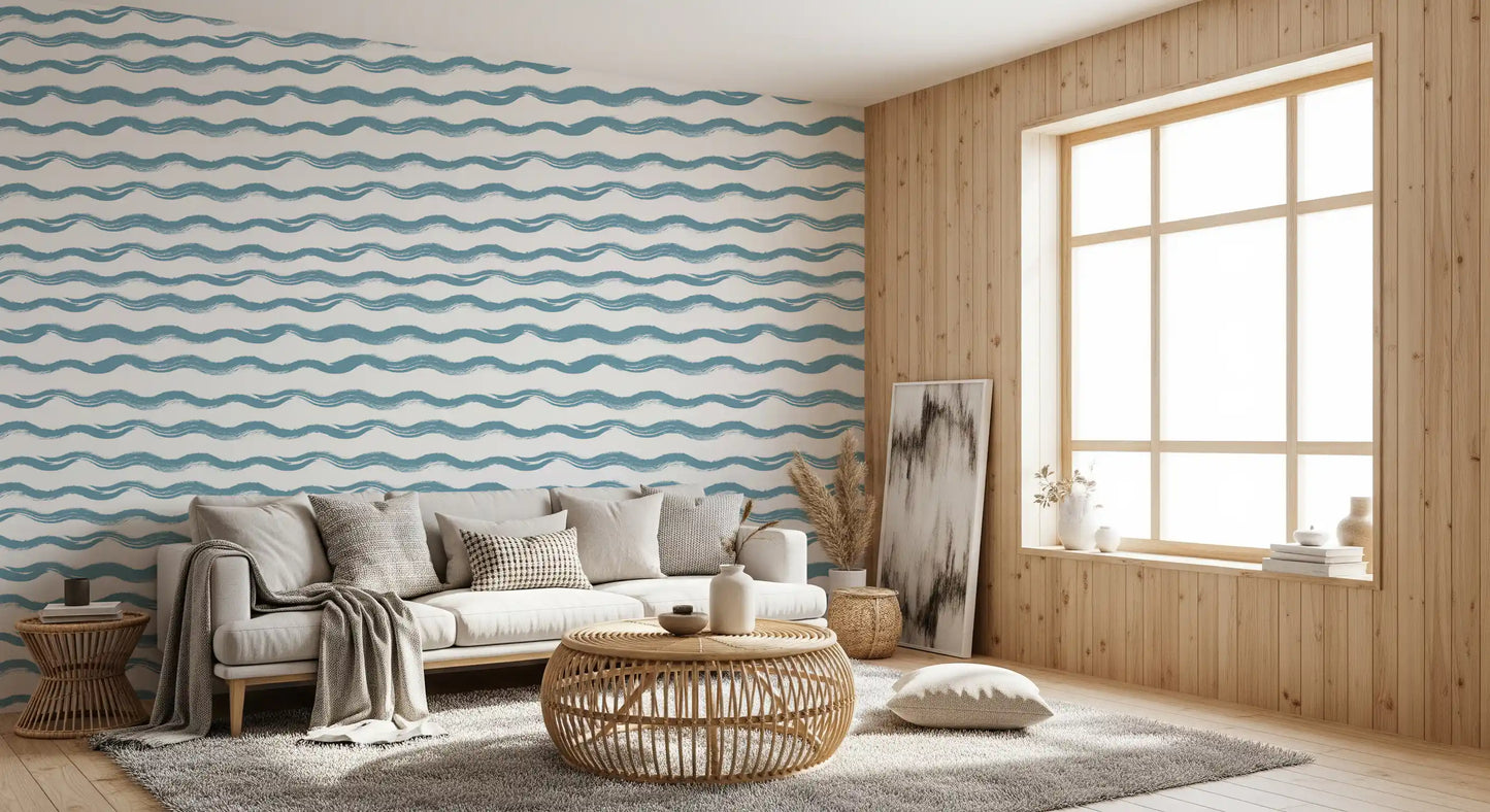 Abstract Ocean Flow Motif Wallpaper⁠