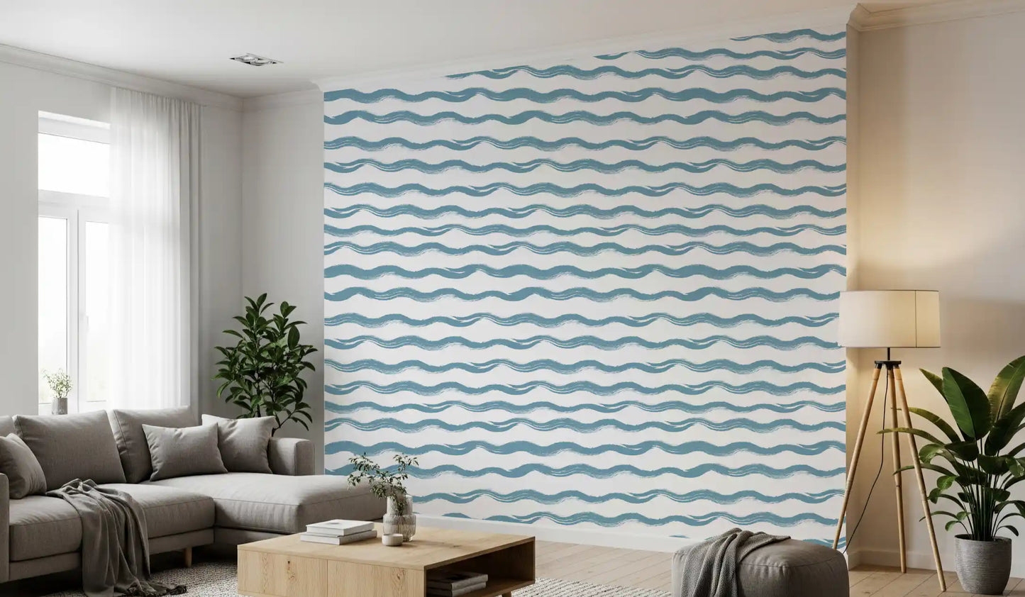 Abstract Ocean Flow Motif Wallpaper⁠