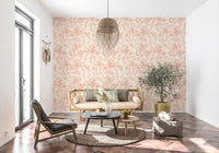 Soft Blush Botanical Sketch Wallpaper⁠