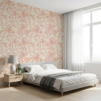 Soft Blush Botanical Sketch Wallpaper⁠