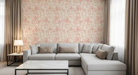 Soft Blush Botanical Sketch Wallpaper⁠