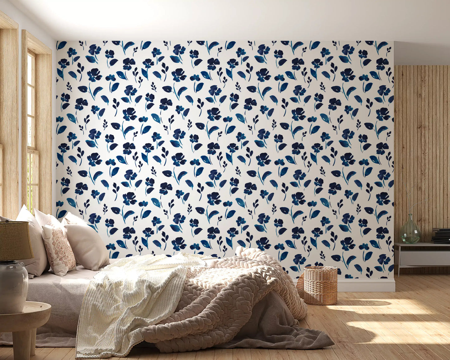 Indigo Ink Botanical Meadow Wallpaper⁠