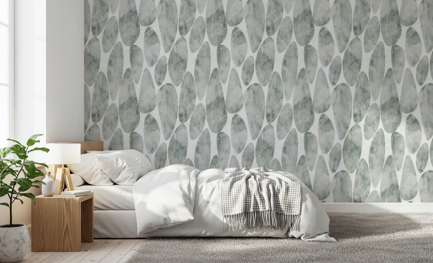 Muted Sage Pebbled Texture Wallpaper⁠