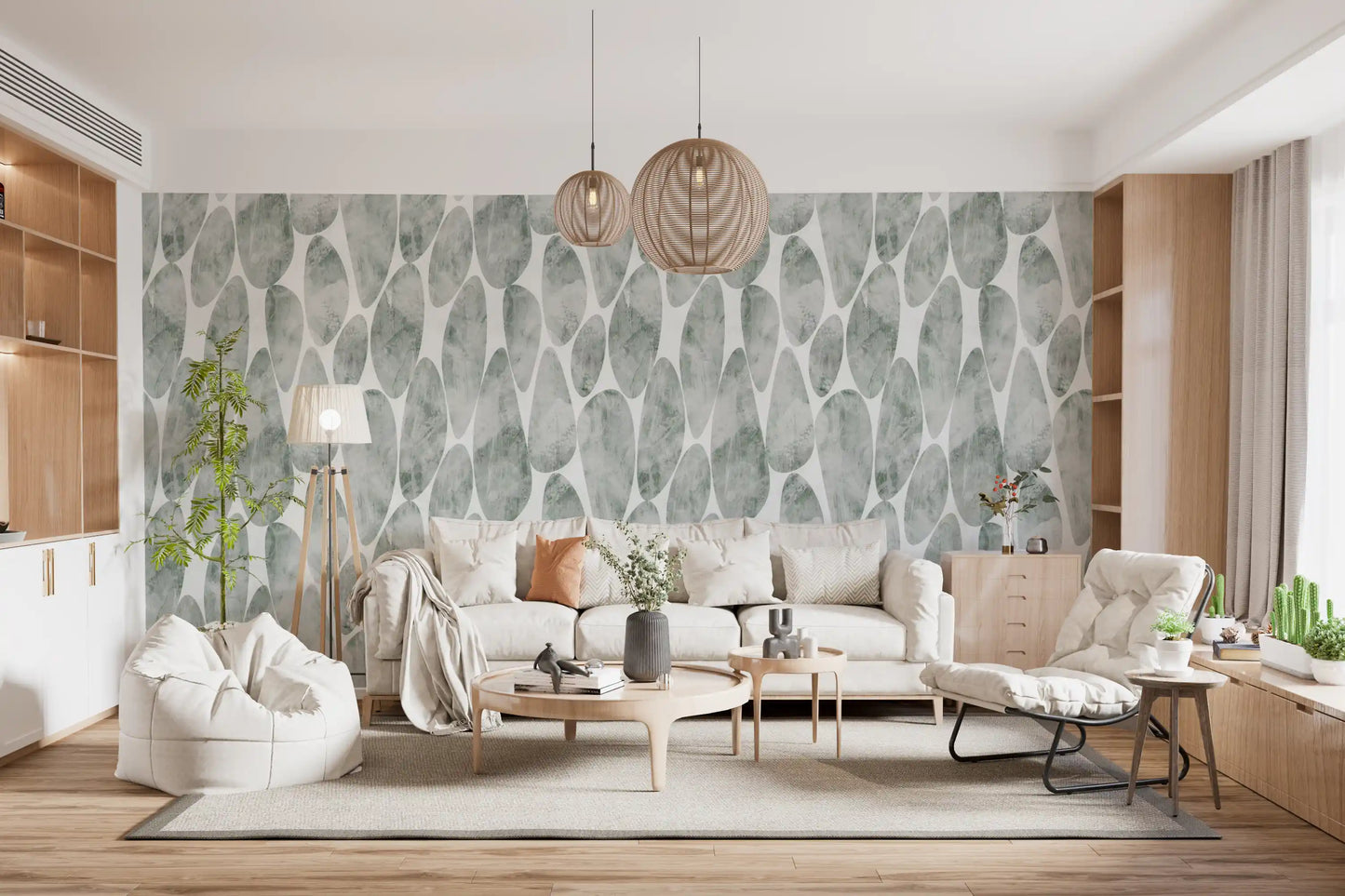 Muted Sage Pebbled Texture Wallpaper⁠